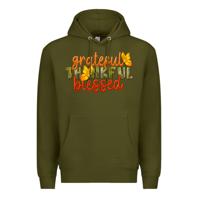 Fall Grateful Thankful Blessed Premium Hoodie by LillyAllenDesigns | Teevron
