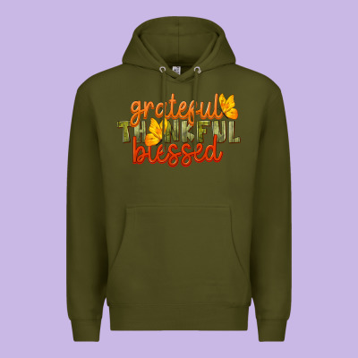 Fall Grateful Thankful Blessed Premium Hoodie Designed By Lillyallendesigns