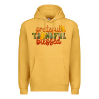 Mustard Fall Grateful Thankful Blessed Premium Hoodie - LillyAllenDesigns