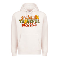 Pale Pink Fall Grateful Thankful Blessed Premium Hoodie - LillyAllenDesigns
