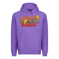 Purple Fall Grateful Thankful Blessed Premium Hoodie - LillyAllenDesigns