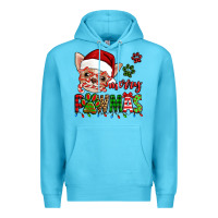 Ocean Blue merry pawmas christmas chihuahua Premium Hoodie - Jasminsmagicworld