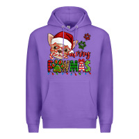 Purple merry pawmas christmas chihuahua Premium Hoodie - Jasminsmagicworld