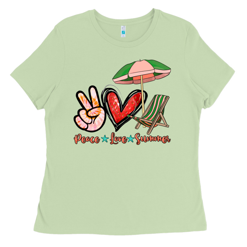 Peace Love Summer Ladies Tee by NancyCooperArtShop | Teevron