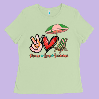 Peace Love Summer Ladies Tee Designed By Nancycooperartshop