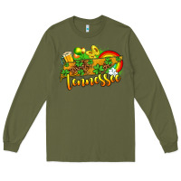 Army Green St. Patrick's Tennessee map Long Sleeve Tee - OliviaCreatesArt