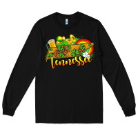 Black St. Patrick's Tennessee map Long Sleeve Tee - OliviaCreatesArt
