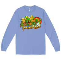 Colony Blue St. Patrick's Tennessee map Long Sleeve Tee - OliviaCreatesArt