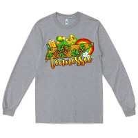 Heather Grey St. Patrick's Tennessee map Long Sleeve Tee - OliviaCreatesArt