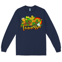 Navy St. Patrick's Tennessee map Long Sleeve Tee - OliviaCreatesArt