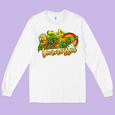 St. Patrick's Tennessee Map Long Sleeve Tee Designed By Oliviacreatesart