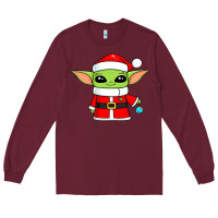 Burgundy baby yoda christmas santa claus Long Sleeve Tee - trangStudio