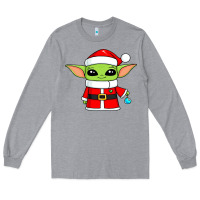 Heather Grey baby yoda christmas santa claus Long Sleeve Tee - trangStudio