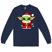 Navy baby yoda christmas santa claus Long Sleeve Tee - trangStudio