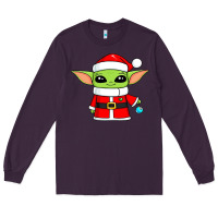 Plum baby yoda christmas santa claus Long Sleeve Tee - trangStudio