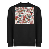 Black hot cocoa christmas cheer pattern Heavyweight Sweatshirt - CowhideDigitalArt