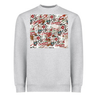 Heather Grey hot cocoa christmas cheer pattern Heavyweight Sweatshirt - CowhideDigitalArt