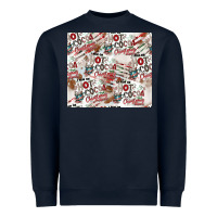 Navy hot cocoa christmas cheer pattern Heavyweight Sweatshirt - CowhideDigitalArt