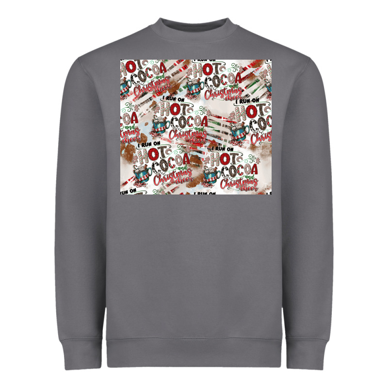 Hot Cocoa Christmas Cheer Pattern Heavyweight Sweatshirt by CowhideDigitalArt | Teevron
