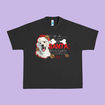 I Believe In Santa Paws Urban Heavy Tee Designed By Cowgirlartshop