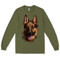 Army Green German Shepherd Long Sleeve Tee - Jasminsmagicworld