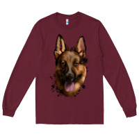 Burgundy German Shepherd Long Sleeve Tee - Jasminsmagicworld