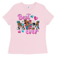 Bubblegum Pink Best Mom Ever Afro Woman Ladies Tee - texasbilliewilder