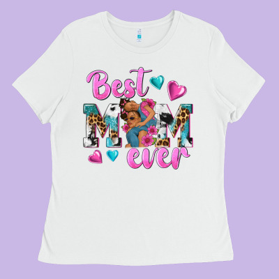 Best Mom Ever Afro Woman Ladies Tee Designed By Texasbilliewilder