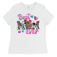 White Best Mom Ever Afro Woman Ladies Tee - texasbilliewilder