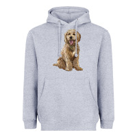 Heather Grey goldendoodle Heavyweight Hoodie - BarkalooDesign