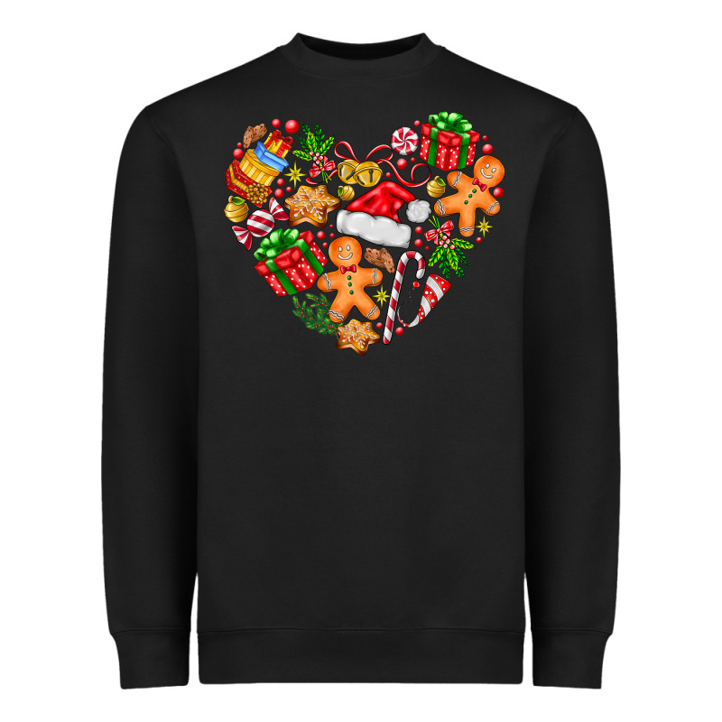 Love Christmas  Heart Heavyweight Sweatshirt by CowhideDigitalArt | Teevron