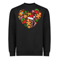Black love Christmas  heart Heavyweight Sweatshirt - CowhideDigitalArt