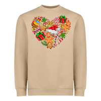 Mushroom love Christmas  heart Heavyweight Sweatshirt - CowhideDigitalArt