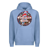 Colony Blue Western American Babe Patriotic Premium Hoodie - LillyAllenDesigns