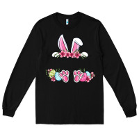 Black Easter bunny name frame Long Sleeve Tee - OliviaCreatesArt