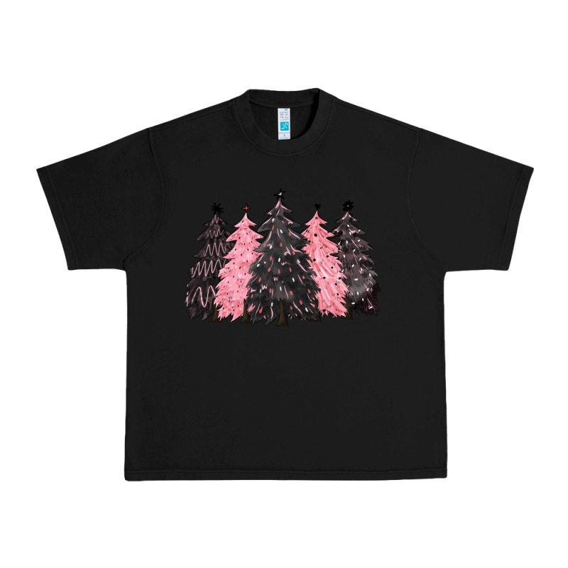 Pink Christmas Trees Urban Heavy Tee by CowGirlArtShop | Teevron