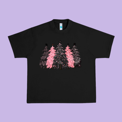 Pink Christmas Trees Urban Heavy Tee Designed By Cowgirlartshop