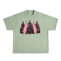 Oil Green pink christmas trees Urban Heavy Tee - CowGirlArtShop