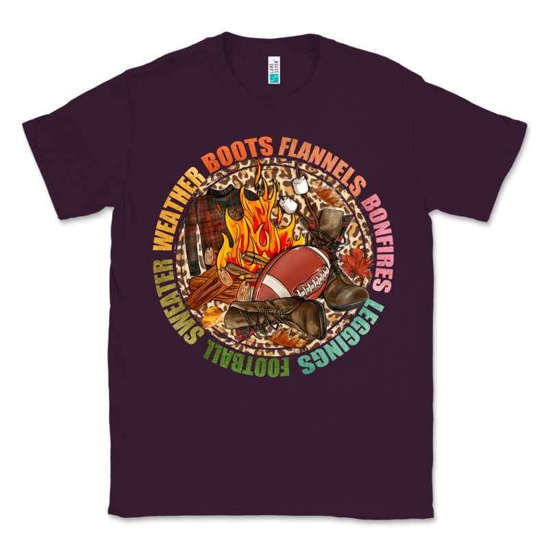 Boots Flannels Bonfires Leggins Football Classic Tee by NancyCooperArtShop | Teevron