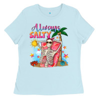 Baby Blue Always salty Ladies Tee - NancyCooperArtShop