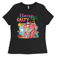 Black Always salty Ladies Tee - NancyCooperArtShop