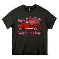 Happy Valentine's Day Truck Hearts Heavy Core Tee | Teevron