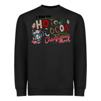Black I Run Hot Cocoa And Christmas Cheer Heavyweight Sweatshirt - CowhideDigitalArt