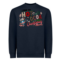 Navy I Run Hot Cocoa And Christmas Cheer Heavyweight Sweatshirt - CowhideDigitalArt