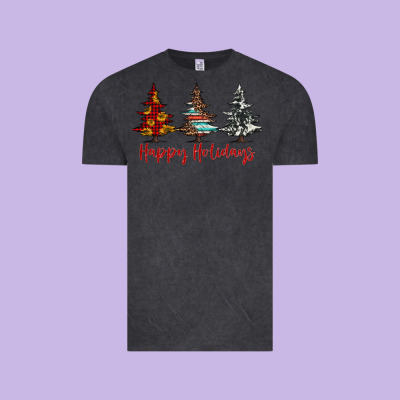 Happy Holidays Christmas Trees Vintage Tee Designed By Jasminsmagicworld