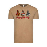 Vintage Coffee happy holidays christmas trees Vintage Tee - Jasminsmagicworld