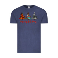 Vintage Denim happy holidays christmas trees Vintage Tee - Jasminsmagicworld