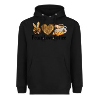 Black peace love coffee Heavyweight Hoodie - BarkalooDesign