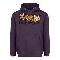 Plum peace love coffee Heavyweight Hoodie - BarkalooDesign