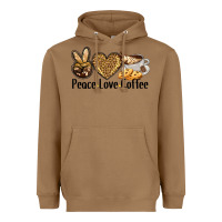 Toasted Coconut peace love coffee Heavyweight Hoodie - BarkalooDesign